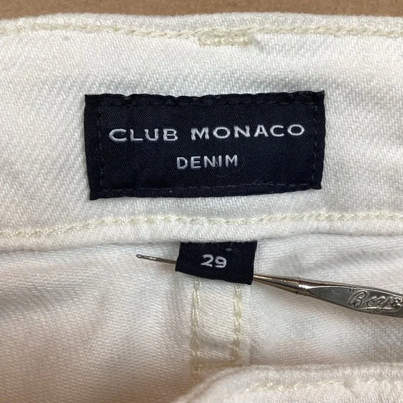 Club Monaco The Kick Crop Straight Leg Jeans White